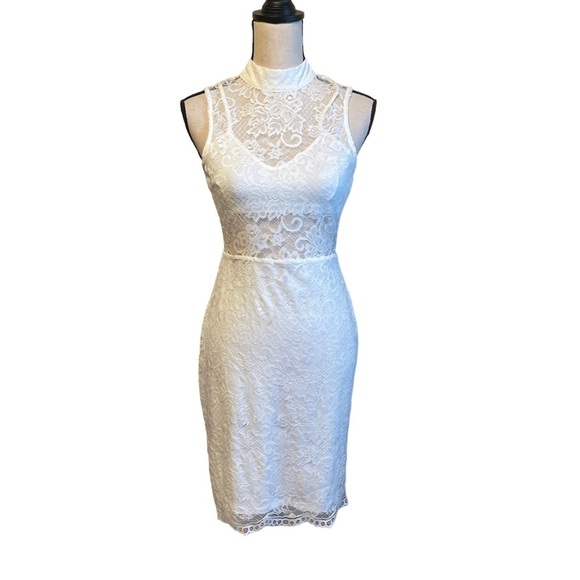 NBD Jules White Lace Sleeveless Mini Dress Women's Small NWT - Picture 6 of 13